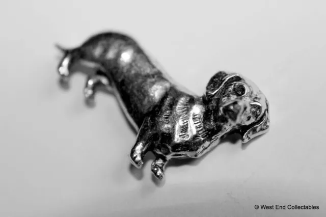 Dachshund Pewter Pin Brooch - British Hand Crafted - Sausage Dog Dashhound 2