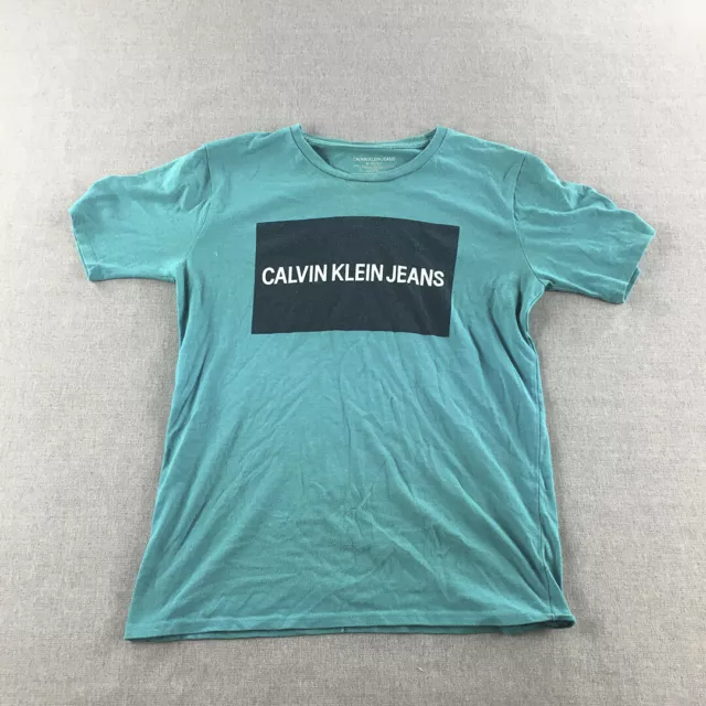 Calvin Klein Jeans Kids Boys T-Shirt Youth Size M (10 - 12) Blue Logo Tee
