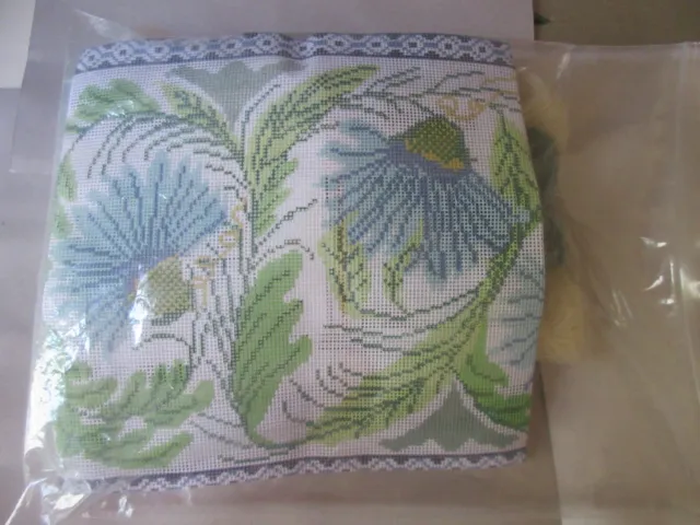 EHRMAN Needlepoint Pillow Kit PEACOCK TILE Deborah Kemball William De Morgan