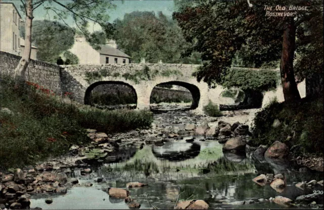 Rostrevor Ireland The Old Stone Bridge c1910 Vintage Postcard