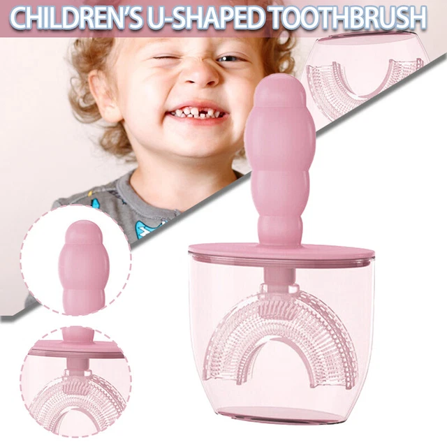 2-12 Ages Children U-shape Toothbrush Silicone 360° Cleaning Teeth M