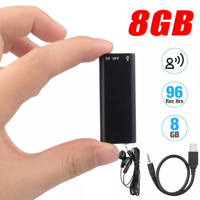 96 Hr Spy Hidden Mini MP3 Digital Voice Activated Recorder 16GB Audio Recording