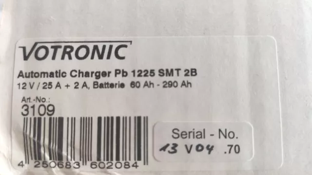 Votronic 25A Batterie Ladegerät Pb 1225 SMT 2B - 3109