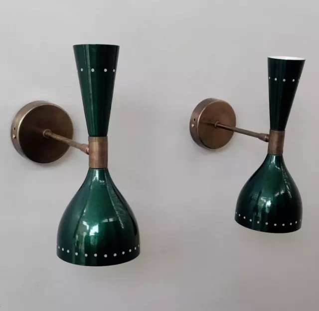 Wall Sconce Pair of Mid Century Italian Diabolo Light Fixture Lamps