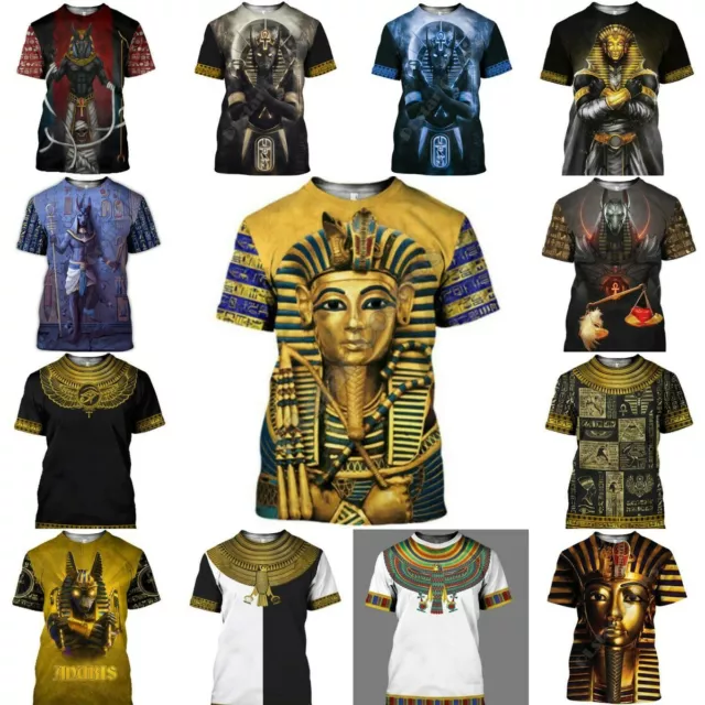 Egyptian God Eye of Egypt Pharaoh Anubis face 3D Print Womens Mens T-Shirt Tops
