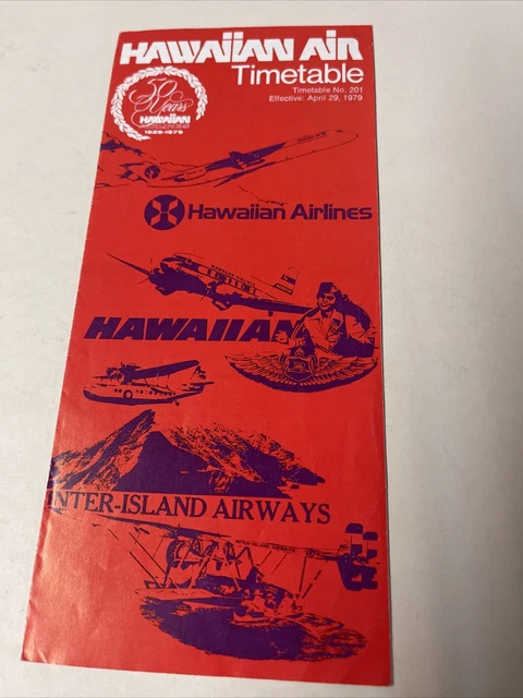 HAWAIIAN AIR APRIL 1979 AIRLINE TIMETABLE SCHEDULE Brochure Flight Map 19 99 PicClick