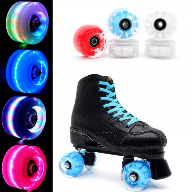 Luminous Light Up Quad Roller Skate Wheels Bearings Installed  Pop-Quad Roller