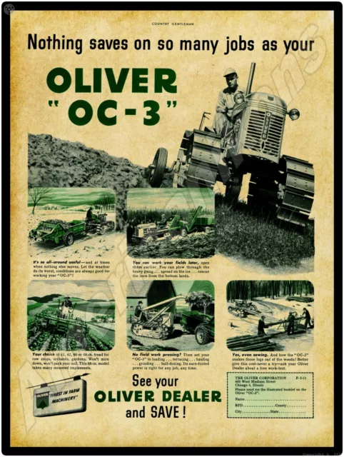 Oliver Tractors New Metal Sign: Model OC-3 Crawler Tractor - Chicago, Illinois