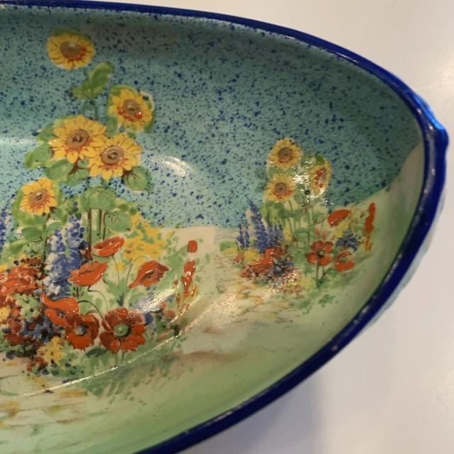 Vtg. Grimwades Royal Winton Ivory Hand Painted Oblong Serving Bowl 11"x5" 1930s 3