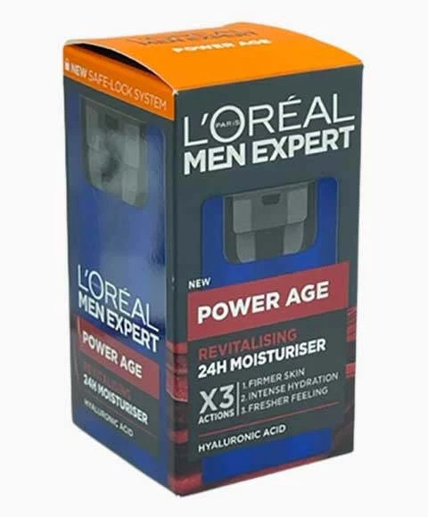 L'Oréal Men Expert Power Age Feuchtigkeitscreme Mit Hyaluronsäure – 50 Ml, Gegen Falten & Trockene Haut