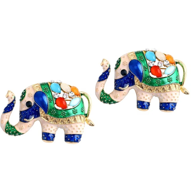 2x Clothing Lapel Pin Elephant Brooch Retro Brooch Clothing Brooch