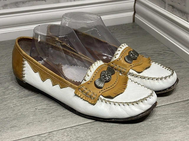 VTG Circle S Brand Taos Western Fringe Moccasin Driving Loafers Slip On women 10