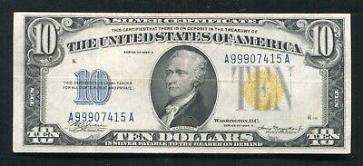 Fr. 2309 1934-A $10 Ten Dollars “North Africa” Silver Certificate Note Very Fine