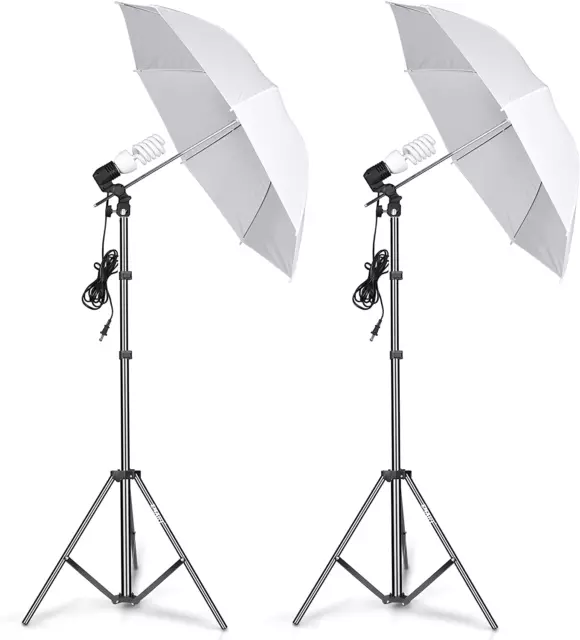 Photography Umbrella Lighting Kit, 400W 5500K Photo Portrait Continuous Reflecto
