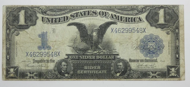 BARGAIN Series 1899 Black Eagle Large Size $1 Silver Cert Note FINE Fr#233