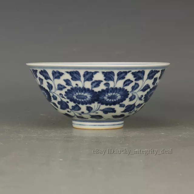 6" Fine Chinese Old Blue and White Porcelain Bowl Chenghua Mark