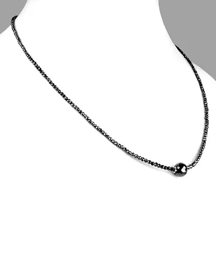 Perles de colliers de diamants moissanite noire 80,55 ct perles de 3 mm...