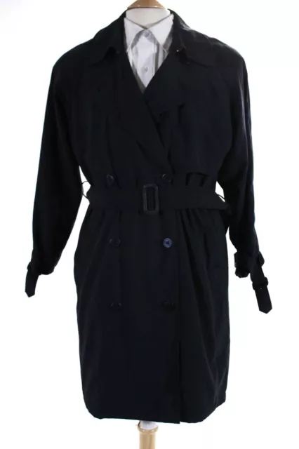BROOKS BROTHERS MEN'S Double Breasted Trench Coat Navy Size M $121.99 ...