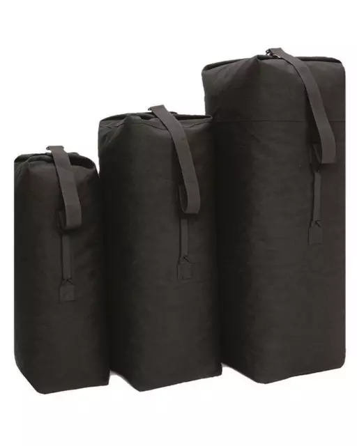 Cotton Canvas Kit Bag Black Kit Bag New Military Army Style Heavy Duty ~ 3 Sizes