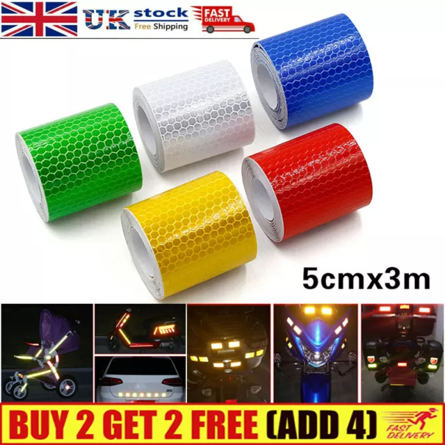 3M Safety Warning Reflective Tapes-Adhesive Sticker Car Truck Decal Strip Roll✔