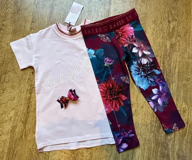 BNWT Ted Baker 3-4 years designer Clove Dahlia top legging outfit floral set bow