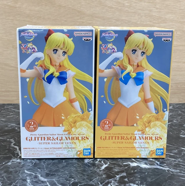 Figurine Sailor Moon Eternal - SUPER SAILOR VENUS Type A Avec Effets Pailletés (Banpresto, Japon)