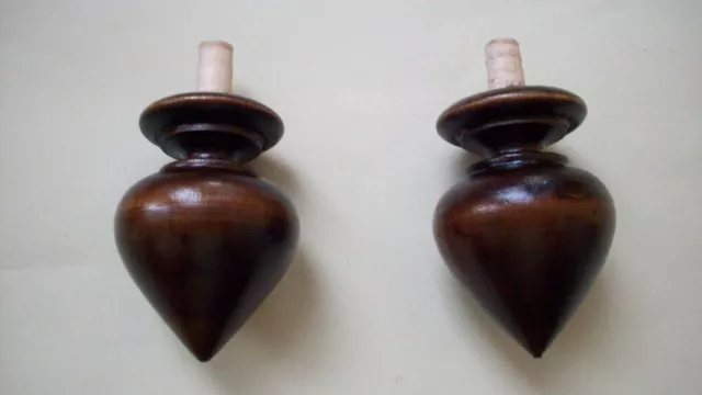 SET 2  WOODEN FINIALS TO THE ANTIQUE CLOCK BECKER,LENZKIRCH...No.4