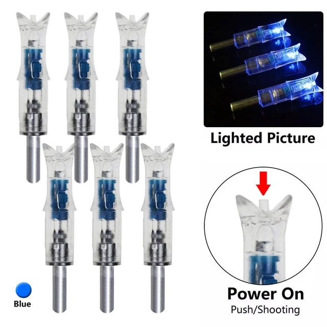 6PCS Lighted Nocks For Crossbow With .3007.62mm Inside Diameter Led Knocks Blue