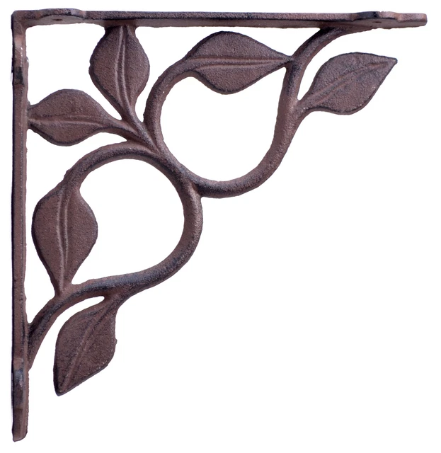 Wall Shelf Bracket Brace Leaf Vine Cast Iron Custom Shelving Crafting 7.125"