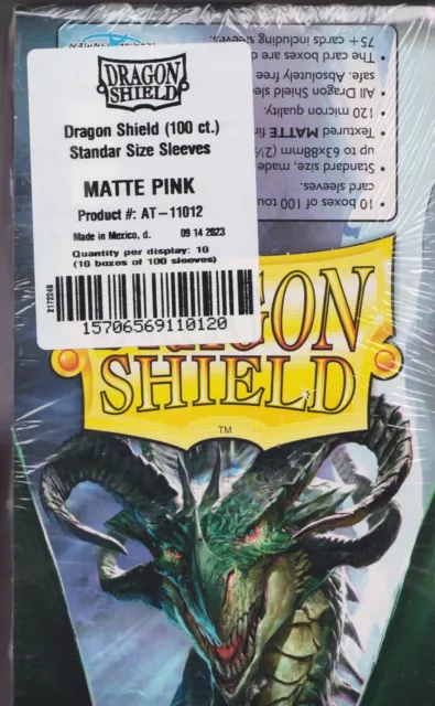 Lot 10 new 100 ct pk Dragon Shield Matte Deck Sleeves Protectors Matte Pink