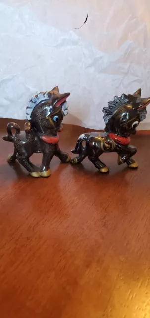 Vintage Redware Boho Donkey Burro Set Made in Japan