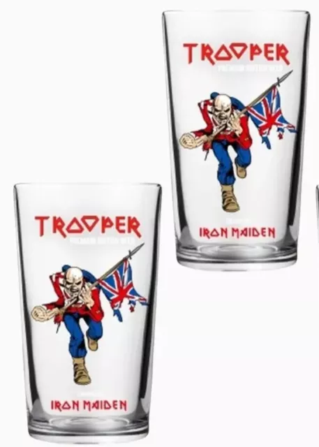 1 Iron Maiden Trooper Beer Pint Glass 20oz Brand New