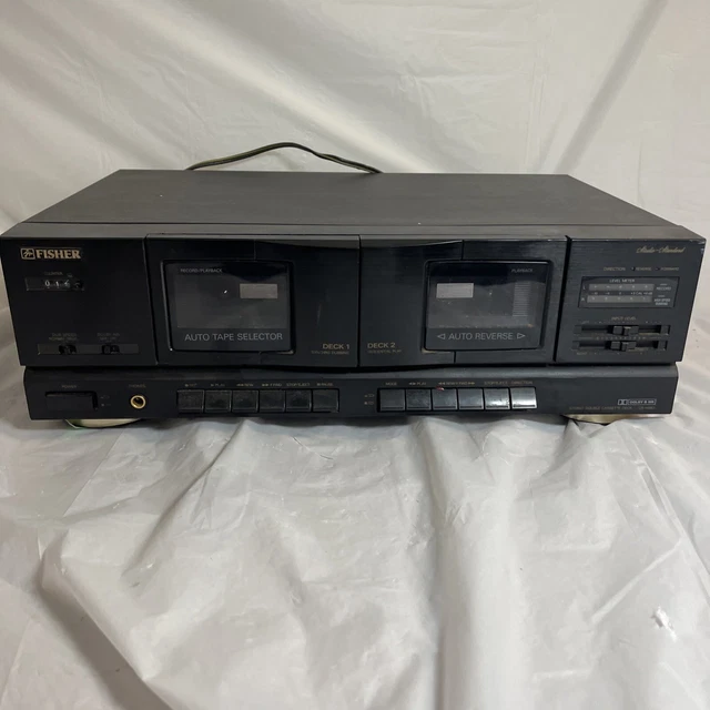 FISHER CRW683 STUDIO Series Dual Cassette Deck Tested Works. New Belts