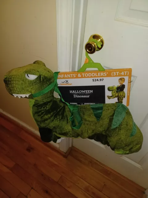 Way To Celebrate Halloween Infant Baby Toddler Dinosaur Green Costume Sz 3T-4T