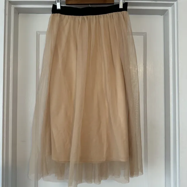 Fire Los Angeles Skirt Womens M Medium Tan Tulle Full Nylon