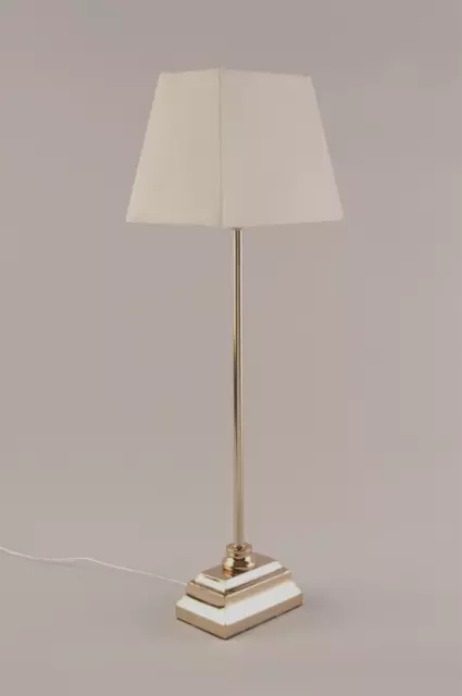 Lampenfuß für Tischlampe  Fuß rechteckig H43cm Hell- Gold E14 CasaNova Lampe