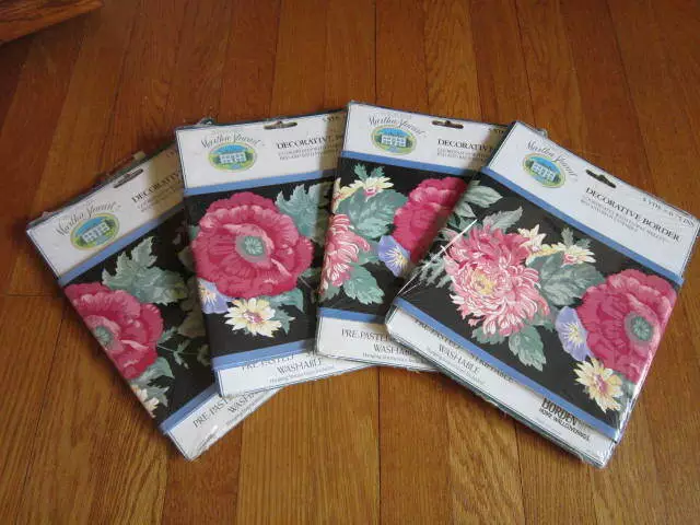 Papel pintado decorativo Martha Stewart mezcla floral borde prepegado 20 yardas