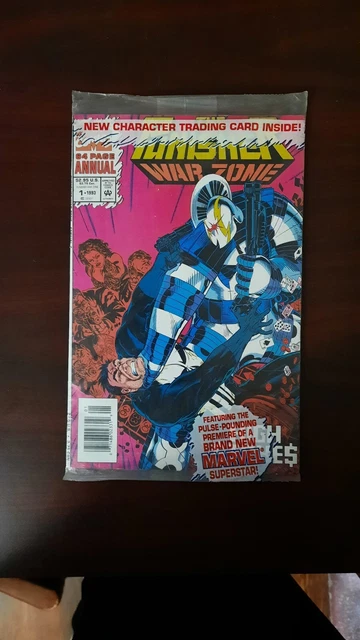 Punisher War Zone Annual #1 Marvel Comics 1993 Factory Sealed With Trading Card