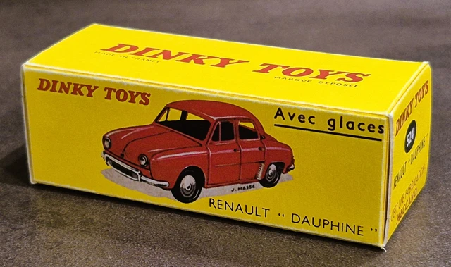 Dinky Toys F N°24E – Renault Dauphine Rouge – 1/43 – Boîte – Fabrication France