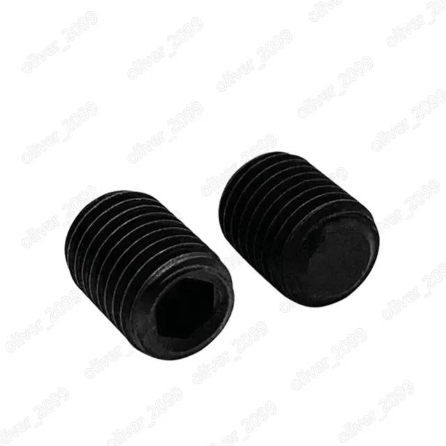 Black Steel 12.9 Hex Socket Set Screws Flat Point Grub Screws DIN913 M2.5-M16 3