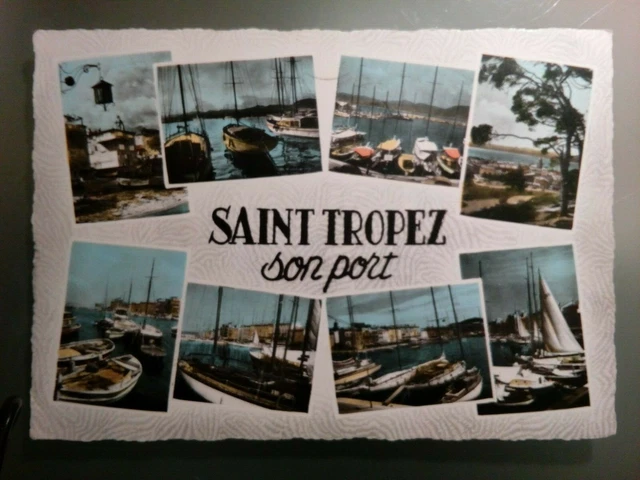 Cpsm Cpm  Carte Postale Var  Saint Tropez Différentes Vues Bon Port