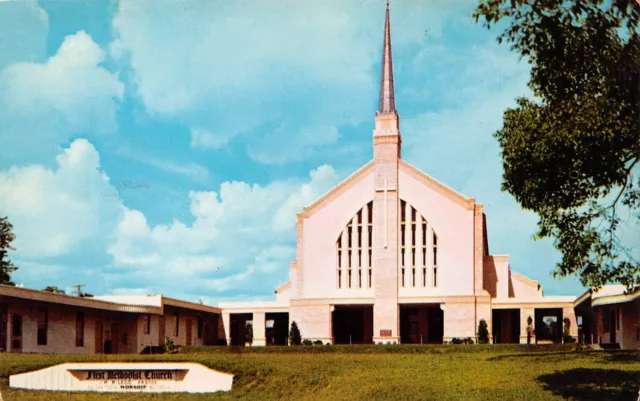 Lakeland FL Florida Downtown Lake Morton First Methodist Church Vtg Postcard U8