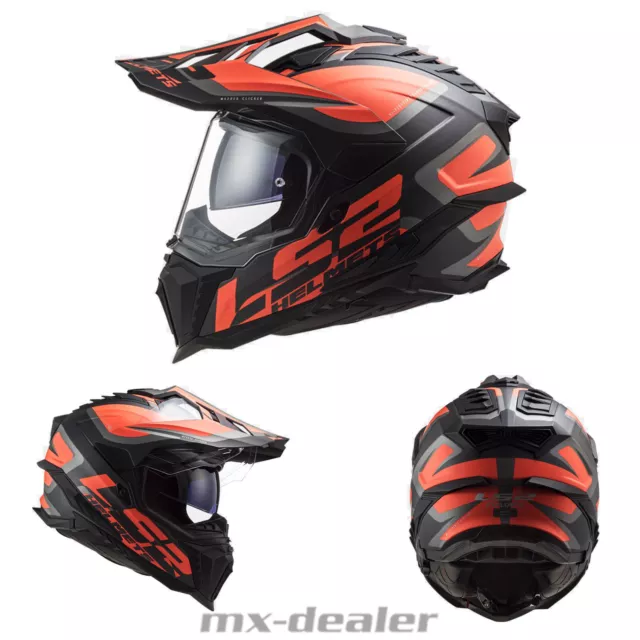 LS2 MX701 Explorer Vieuc Orange Fuo Dualsport Casque Enduro GS MX Casque Cross