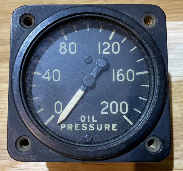 Pressure Instrument In Aircraft VINTAGE WW2 USAF Aircraft Oil Pressure Gauge - An5771-2 £37.06 ...