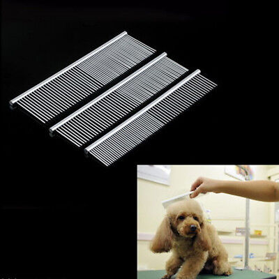 Pet Puppy Dog Cat Stainless Steel Comb Long Hair Shedding Grooming Flea Com.xy 2
