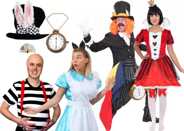 Adults Wonderland Book Character Fancy Dress Costume Alice Hatter Tweedle Queen