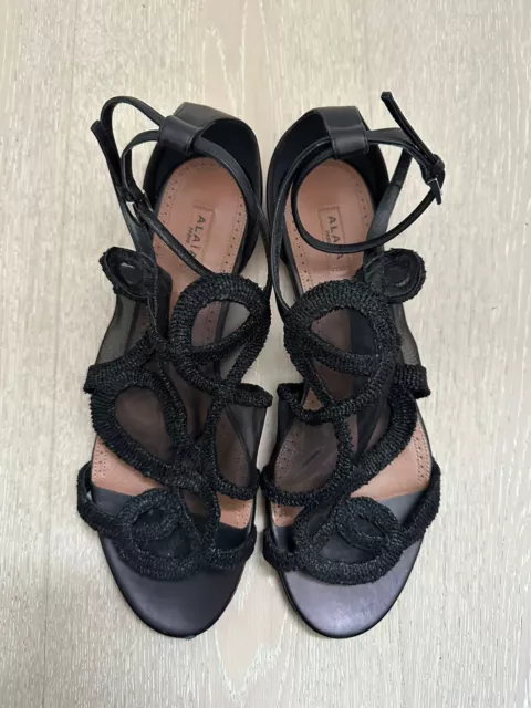 Alaia black flat sandals size 40