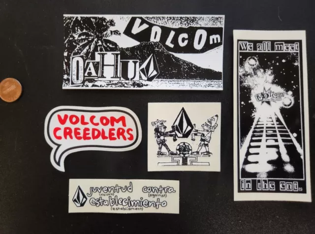 VOLCOM surf snowboard BMX skateboard Vintage sticker set Flawless New Old Stock