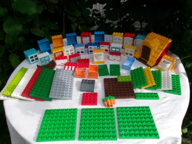 LOT LEGO DUPLO fenetre Porte Toit Armoire Plaque vert gris brun