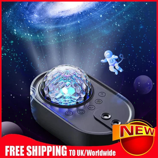 USB Spaceship Starry Sky Projector Light Lamp Remote Control (Black)